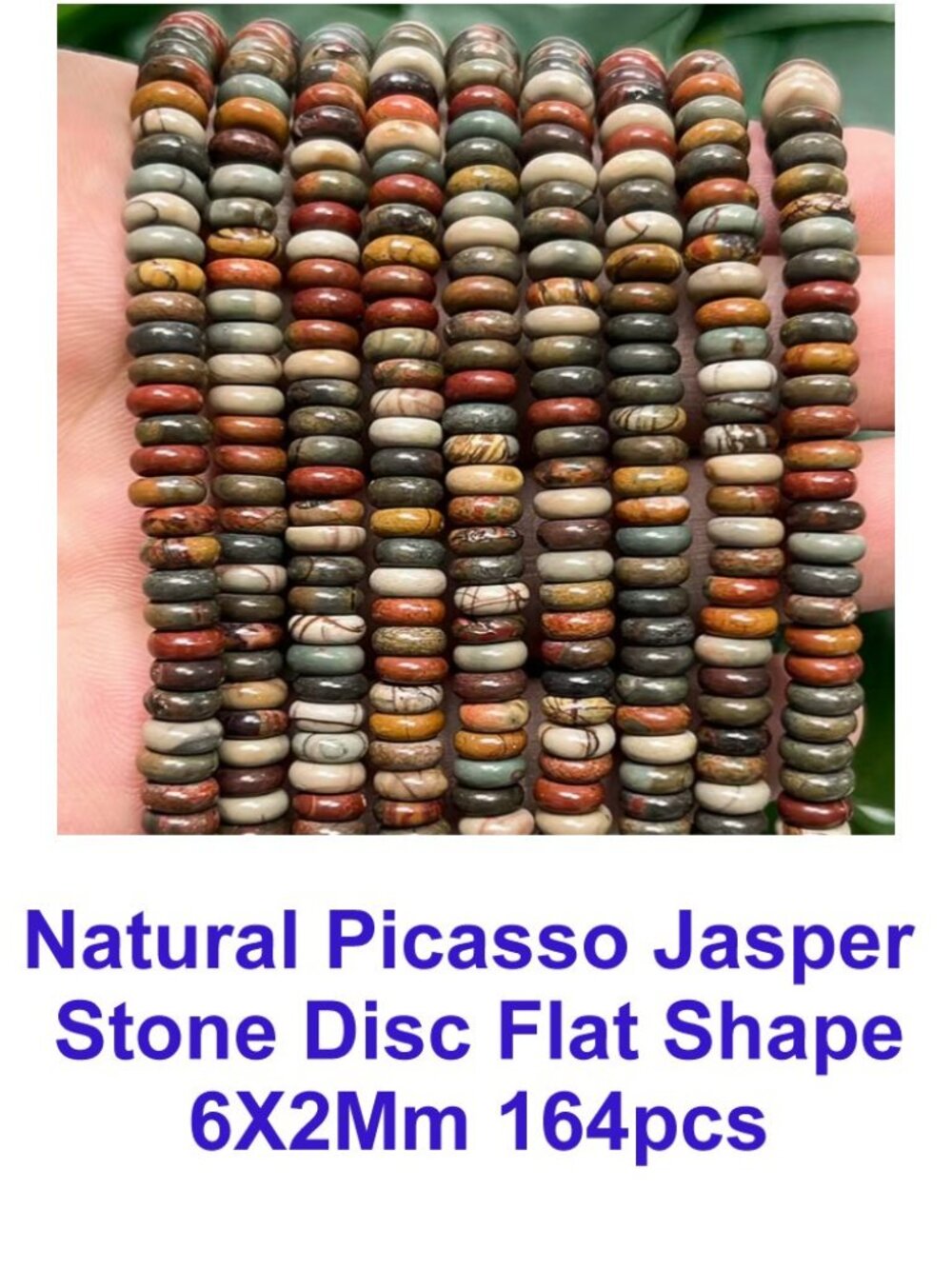 Natural Picasso Jasper  Stone Disc Flat Shape 6X2Mm 164pcs!  Stunning Beads!!